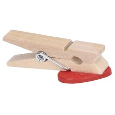 50pcs Wooden Clips Red Heart Design DIY Decorative Clothespins For Party Props /