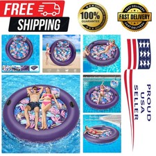 Pool Floats Adult Heavy Duty, 73" x 73" Inflatable Pool Float with Removable ...