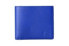 Burberry Men's Royal Blue 100 Leather Bifold Wallet