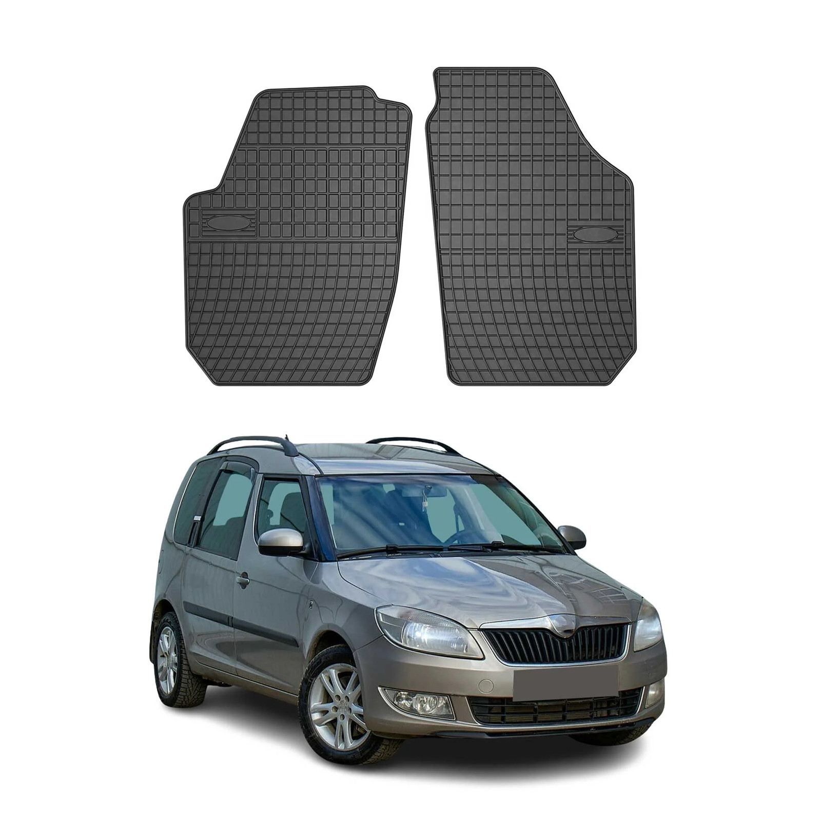 Tapis de sol pour Skoda Roomster 2006-2015 en caoutchouc noir sur mesure