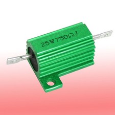 25W 750 Ohm 5% Wirewound Aluminum Housed Power Resistor Green