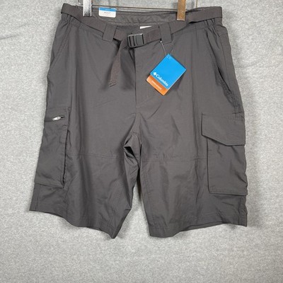 NWT Columbia Kestrel Trail Cargo Shorts Mens 34 Black Omni Wick & Shade UPF 50