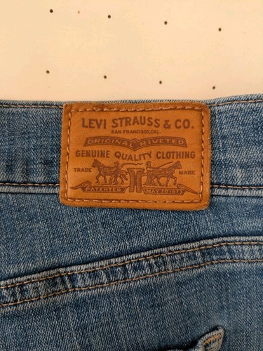 Levi's Premium Womens Classic Shorts Blue Stretch Denim Big E W34* Excellent - Foto 3 di 12
