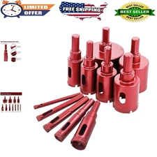 Professional Carbon Steel Diamond Hole Saw Kit - 11 Sizes for Common Materials