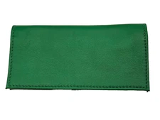Green Genuine Leather Checkbook Cover MADE IN THE USA B