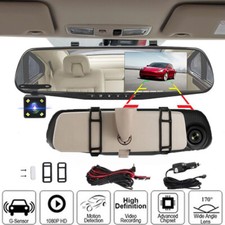 1080P HD Rearview Mirror Car DVR Dual Dash Cam Camera Front Rear Video Recorder