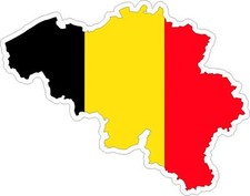 Aufkleber Klebe- Auto Vinyl Flagge Karte Belgien Belge