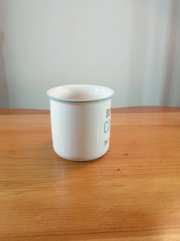 Taza azul verde azulado y marrón "Bring Me Coffee And I'm Yours Forever" de Ganz☕☕☕☕☕☕☕☕☕☕☕ Foto 3 de 4