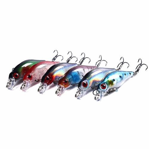 6 PIEZAS/Paquete de cebo de baño 5 cm/2,7 g señuelo de pesca pececillo gancho aparejo cebo duro tambaleador - Imagen 2 de 12