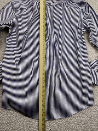 Orvis Mens M 16 Blue Candy Stripe Button Down Shirt Long Sleeve Pleated - Picture 6 of 9