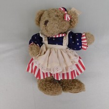 Russ Ode To America 10" Martha Washington Patriotic Chenile Plush Bear 73