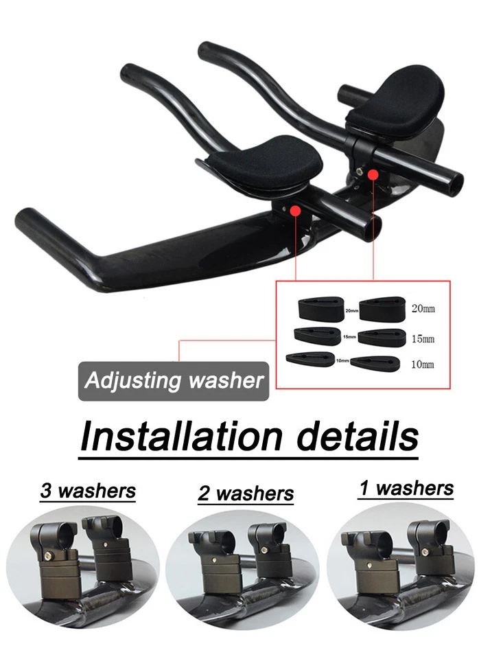 Manillar de carbono UD contrarreloj triatlón reposabrazos manillar 31,8 mm para bicicleta de carretera Foto 4 de 4