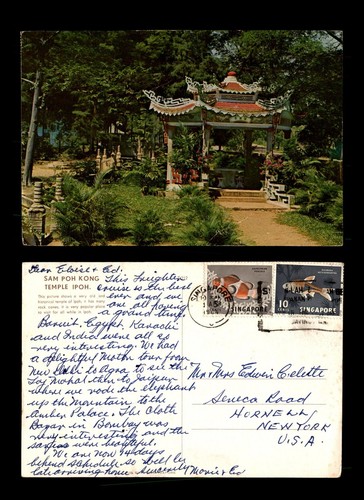 MayfairStamps Singapore 1964 Sam Poh Kong Temple IPOH to Hornell NY Post Card aa