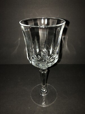 Pressed Pattern Clear Stemmed Goblet Drinking Glass Set of 4 | eBay
