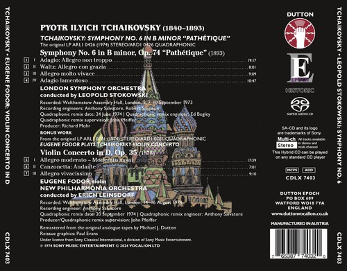 Stokowski/Fodor - Tchaikovsky: Symphony No. 6 & Violin Concerto in D SACD Hybrid - Picture 2 of 2