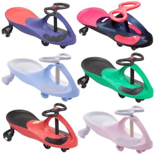 SWING CAR RIDE ON SWIVEL SCOOTER CHILDRENS TOY KIDS WIGGLE GYRO TWIST & GO GIFT - Picture 1 of 9