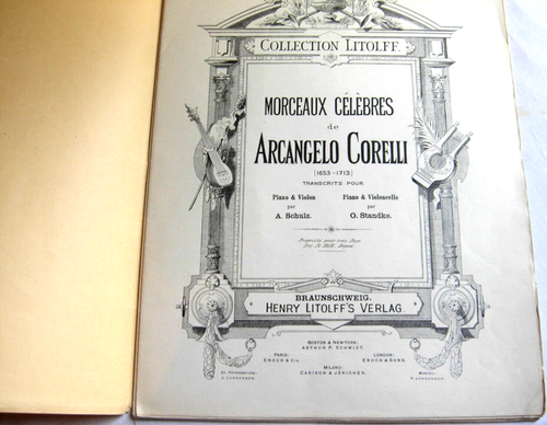Morceaux Celebres de Arcangelo Corelli Collect.Litolff Piano & Violin (vln part) - Picture 2 of 4