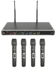 Quad Uhf Handheld Microphones Wireless System Nu4-h