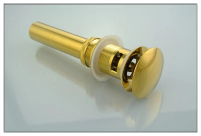 XCEL HOME Gold Slotted Waste Mushroom Click Clack Basin Quality Brass Pop Up Plug Push .
