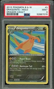 PSA 9 MINT 2012 Pokemon B & W Dragonite - Holo - Dragon Vault #5