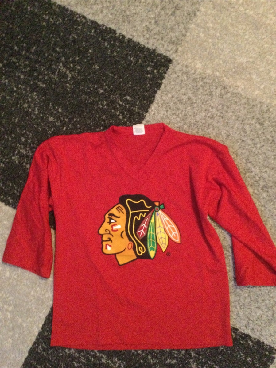 Vintage Chicago Blackhawks Red Sweater Hockey Jersey NHL Youth