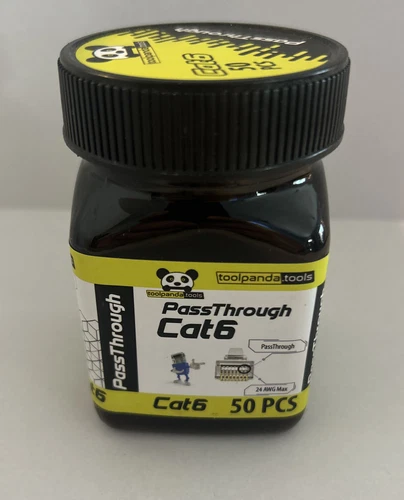 Cat6 Passthrough connector Gold Plated 50 pcs Tool Panda