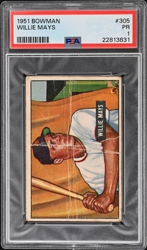 1951 Bowman Willie Mays Rookie Card RC Graded PSA 1 Baseball #305