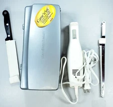 Hamilton Beach Electric Carving Knife Set w/ Fork Case Stainless Steel Used