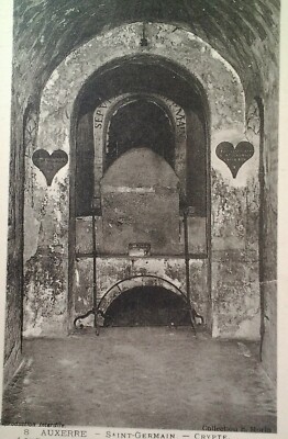 Auxerre France  Antique Postcard Early 1900s Rare Saint Germaine Crypt 