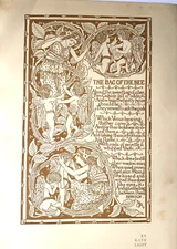 1896 PRE-RAPHAELITE POEM - HERRICK'S BAG OF THE BEE - ORIG. LITHO by KATE LIGHT