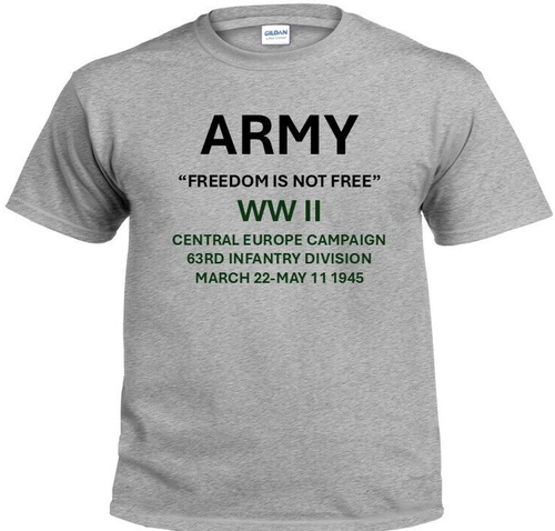 70TH INFANTRY DIVISION*CENTRAL EUROPE*1945*WW II*PT SHIRT. OFFICIALLY LICENSED - Picture 4 of 16