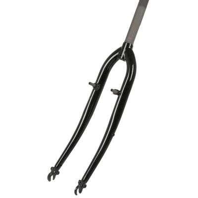 Bicycle Trekking Fork 28'' Rigid Fork 28'' Steel 1'' Thread Black 240mm