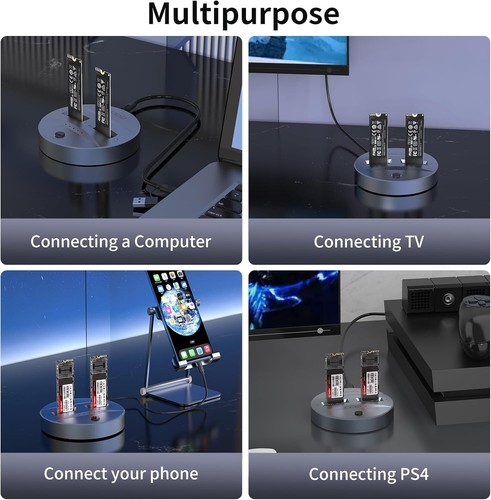 Compact M.2 Dual-Bay Docking Station - Easy Offline Clone & Fast Data Transfer - Picture 8 of 9