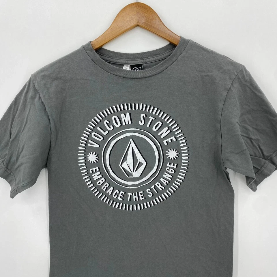 Volcom T-Shirt Adult Size S Gray Stone Logo Vintage Y2K Short Sleeve Crew Neck - Image 2 of 4