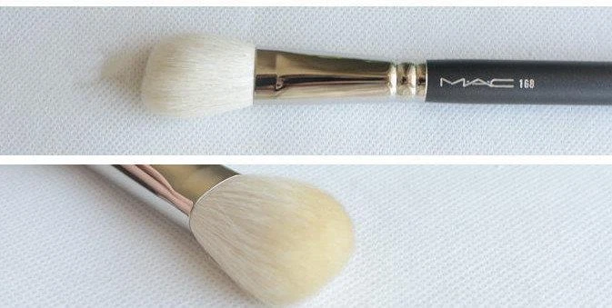 Cepillo de contorno angular grande MAC 168 descontinuado NUEVO contorno de mejillas cabeza blanca Foto 2 de 2