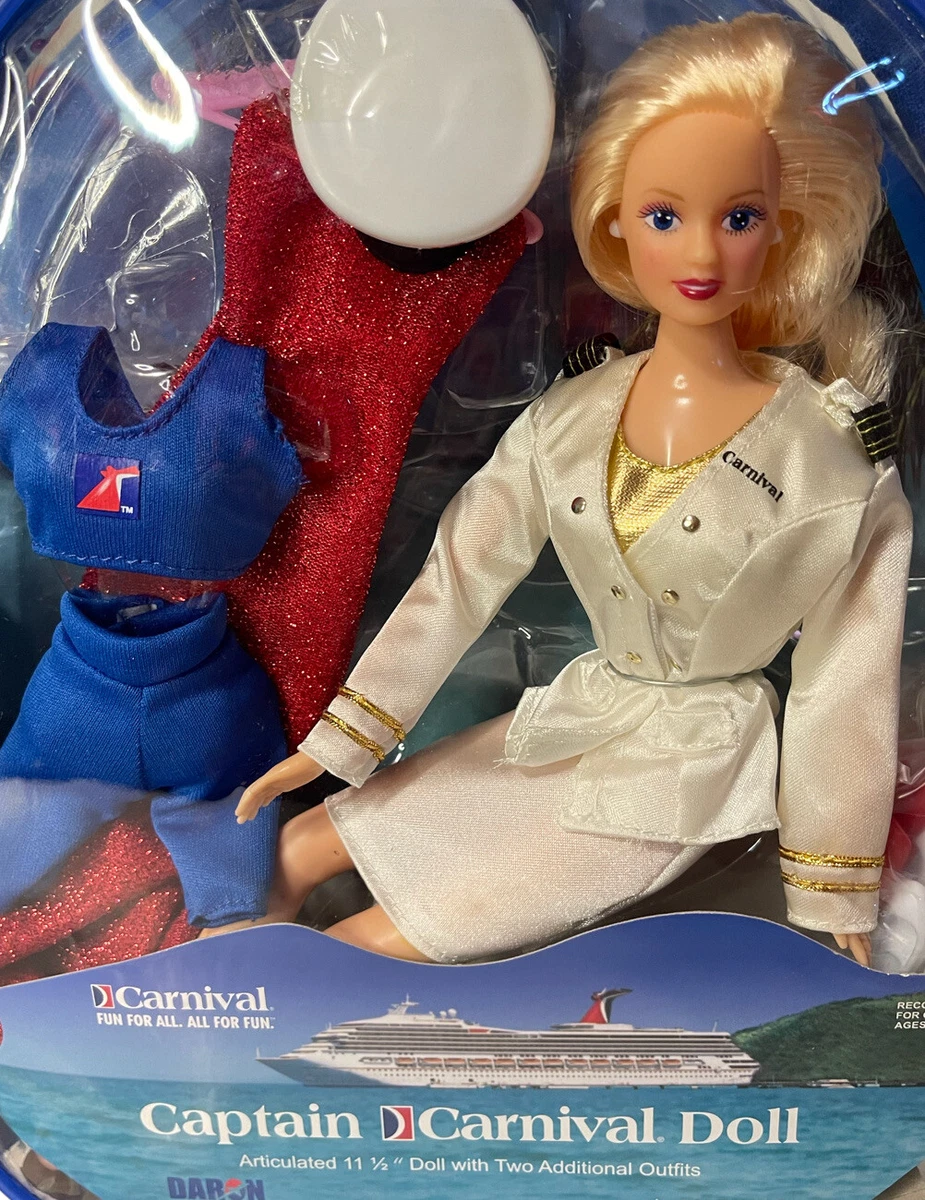 Vintage Carnival Cruise Lines Captain Carnival Doll Set by Daron Worldwide NOS