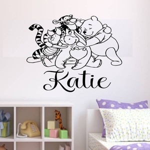 Personalised Winnie The Pooh Wall Art Sticker Boys Girls Bedroom Nursery Ebay