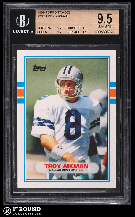その他 TROY AIKMAN ROOKIE bgs9.5 Troy Aikman Autographed 1989 Score Rookie Card #270 Dallas