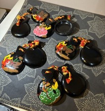 Vintage Spanish Painted Castanets Lot Of 5