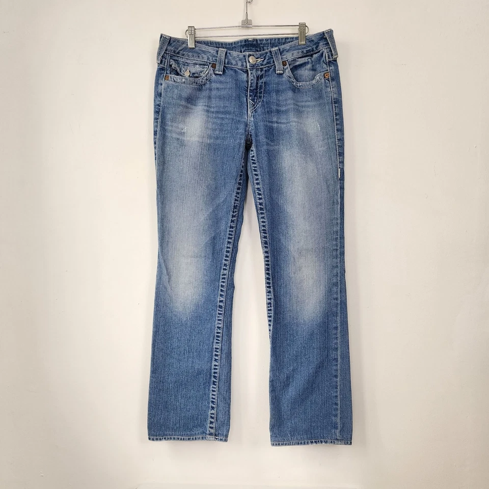 True Religion Billy Low Rise Straight Light Wash Denim Y2K 00s Made in USA Sz 32 - Image 2 of 4