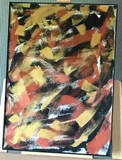 Original Acrylic Abstract Painting on Paper - 11x15 inches - NO FRAME