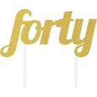 Forty 40 Birthday Party Supplies Cake Topper Gold Glitter 40th Happy Birthday