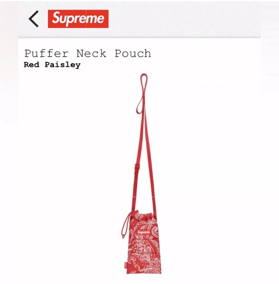 NEW Supreme Puffer Neck Pouch. 100% Guarenteed Authentic Red