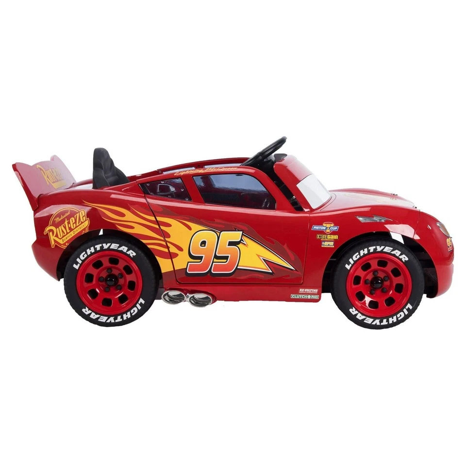 Cars Lightning McQueen Vehículo Alimentado por Batería Efectos de Sonido 6V Cargador Arranque Foto 4 de 4