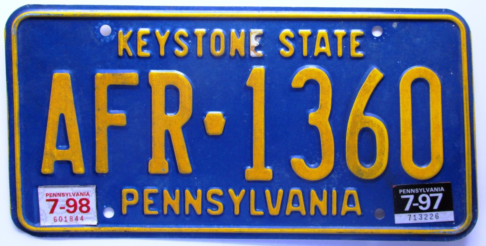 Pennsylvania 1998 KEYSTONE STATE License Plate NICE QUALITY # AFR-1360