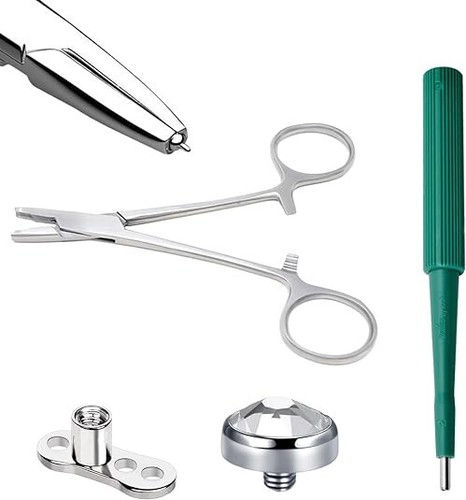 Pinza Chirurgica Kit Pinze Per Piercing - 7 Pezzi Dritti E Dentellati, Con Spugna E Pinza Forcipe Spugna Chirurgico - Foto 12