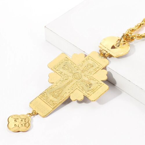 Pectoral Cross Orthodox Pendants Chain Religious Art Jesus Badge Cross Necklace - Picture 4 of 24