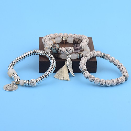 4 Stck./Set Anhänger Perlen Böhmische Armbänder Frauen Lavastein Armband Armbänder - Bild 14 von 28