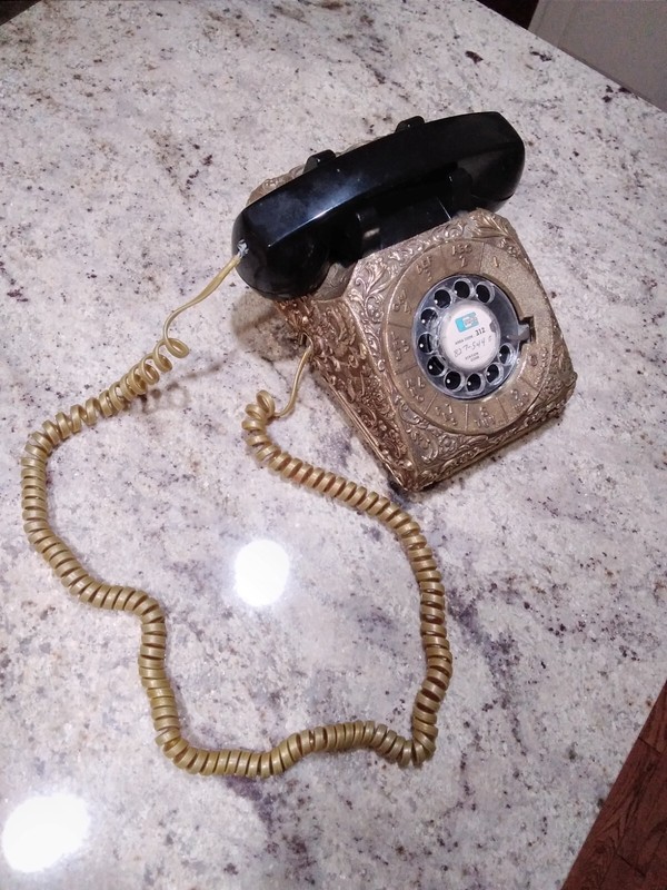 WORKS! Stromberg Carlson Black Rotary Desktop Telephone 500  Brass Cover. WORKS!