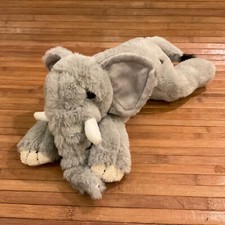 FAO Schwarz Plush Elephant Stuffed Animal 17" Cuddly Soft Gray Jungle Animal
